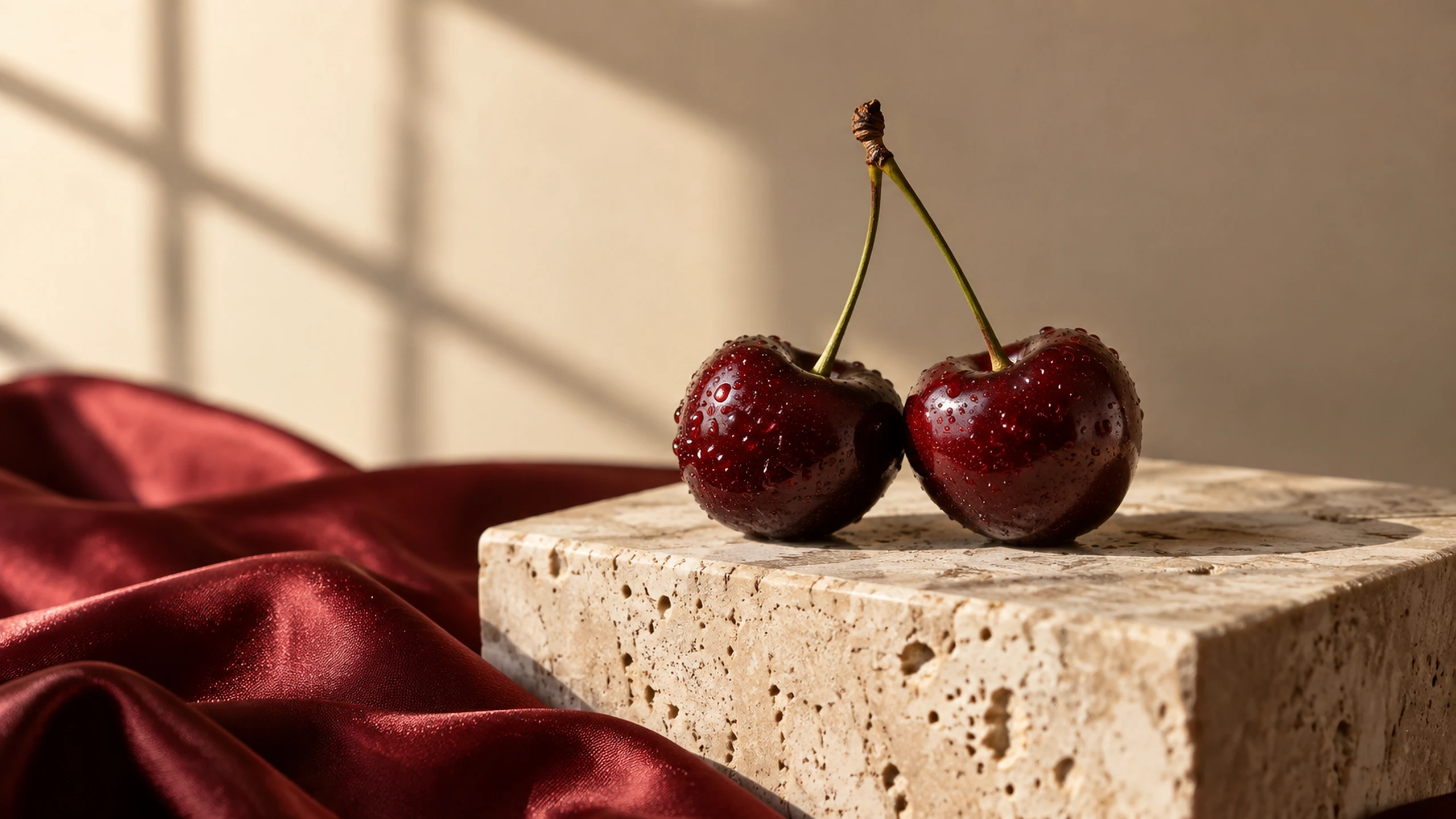 Kiraz ve bordo saten detay